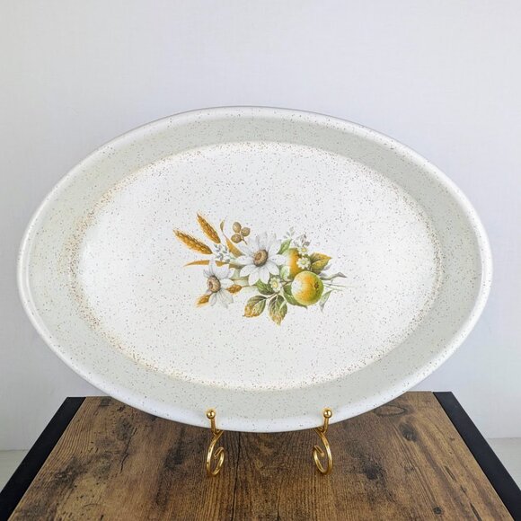 Vintage BMP Canada Stoneware Floral Serving Platter - Picture 2 of 5